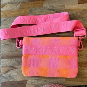 Pink and Orange Checkered Crossbody Bag